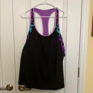 ZeroXposur Black and Purple Swim Top
